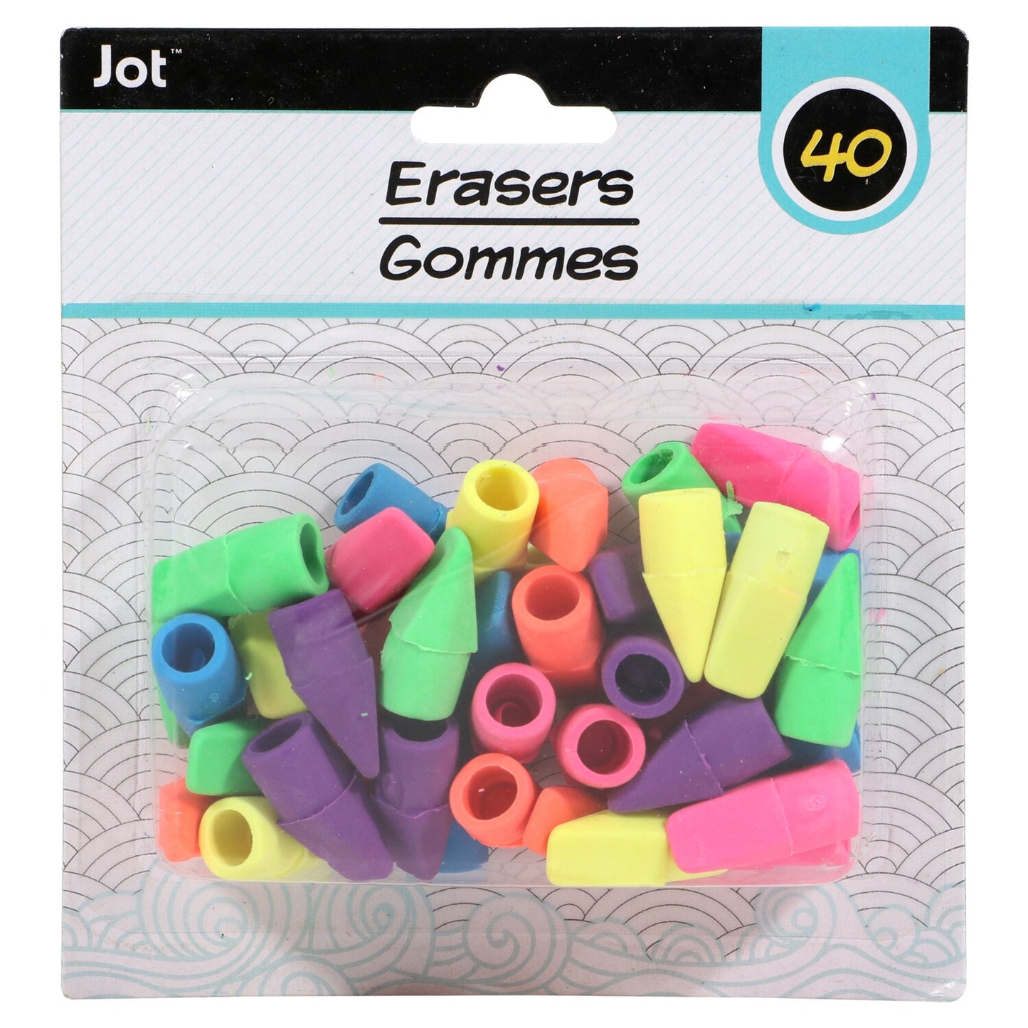 Jot Bright Pencil-Topper Erasers, 40-ct. Packs (Pack of 36)