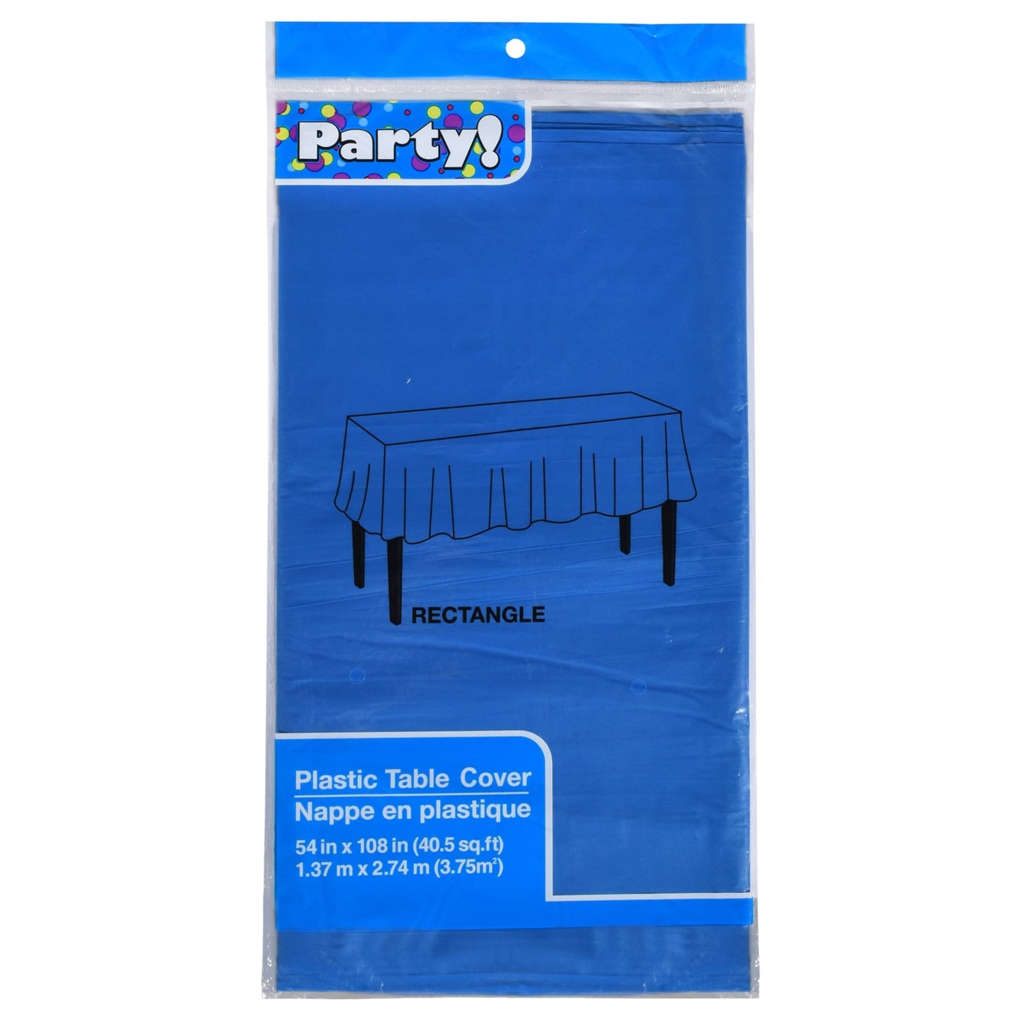 Blue Plastic Table Covers, 54x108" (Pack of 4)