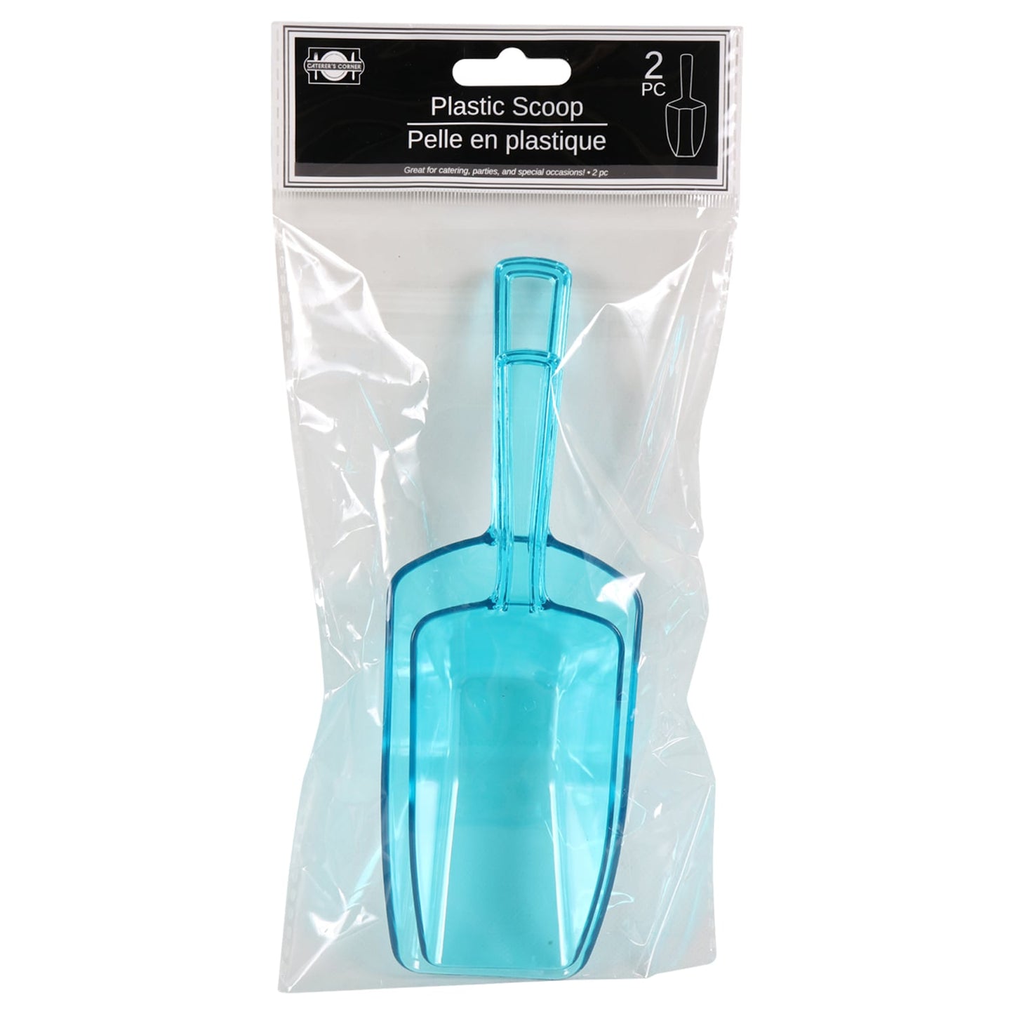 Light Blue Plastic Scoop Sets, 6x3x1-in. (Pack of 24)