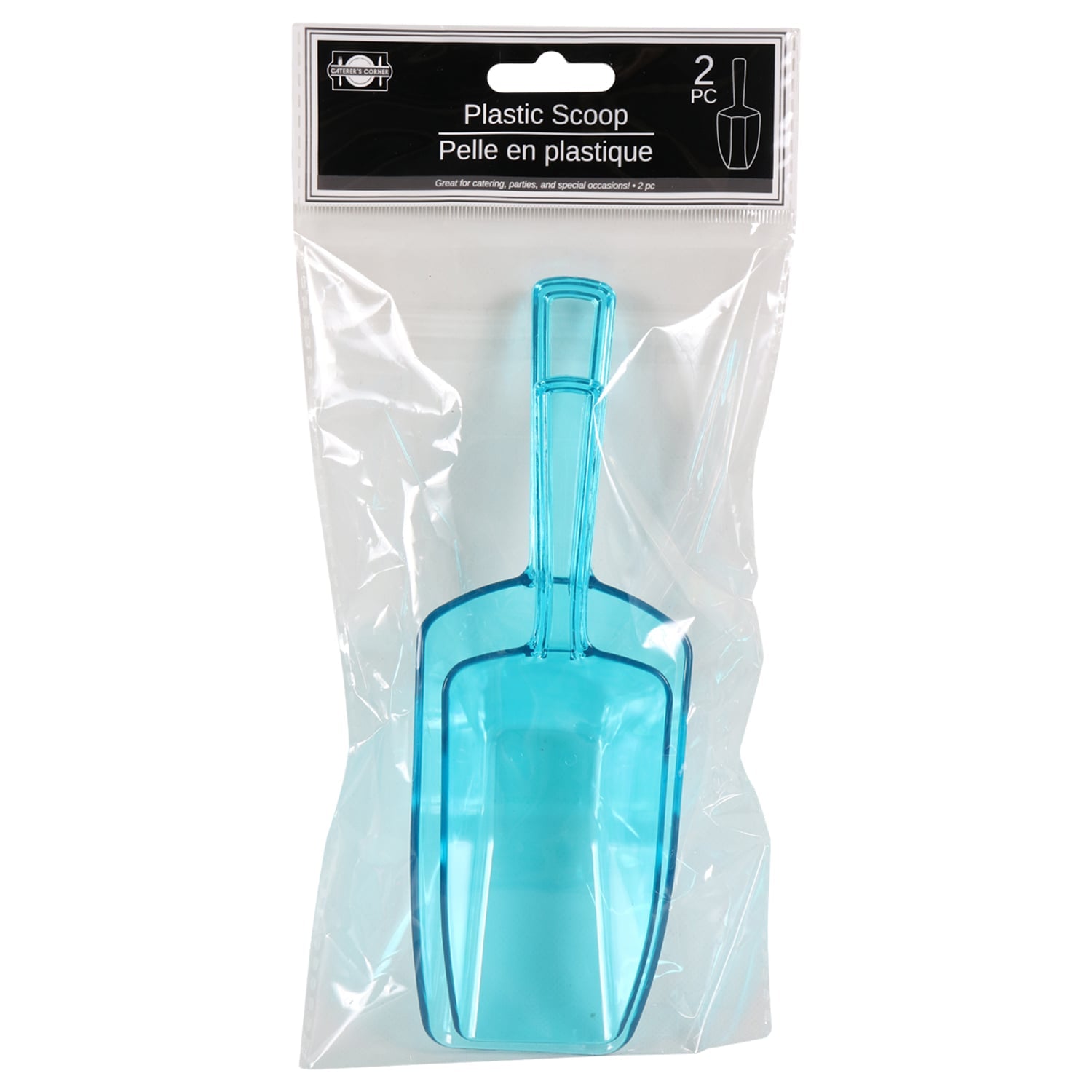 Light Blue Plastic Scoop Sets, 6x3x1-in. (Pack of 24)
