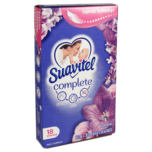 Suavitel Soothing Lavender Fabric Softener Dryer Sheets, 18-ct. Box (Pack of 15)