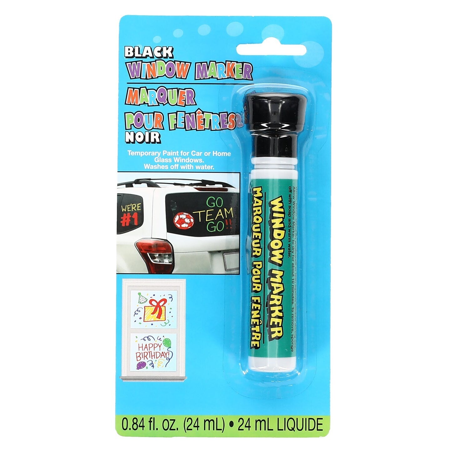 Unique Black Washable Window Markers (Pack of 24)