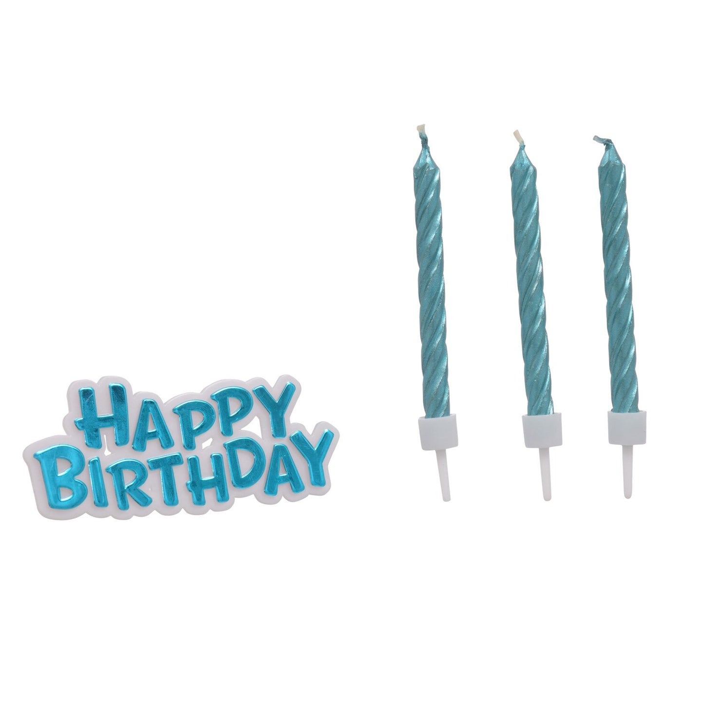 Colorful Metallic Birthday Candles with Cake Decor, 16-pc. Sets (Pack of 48)