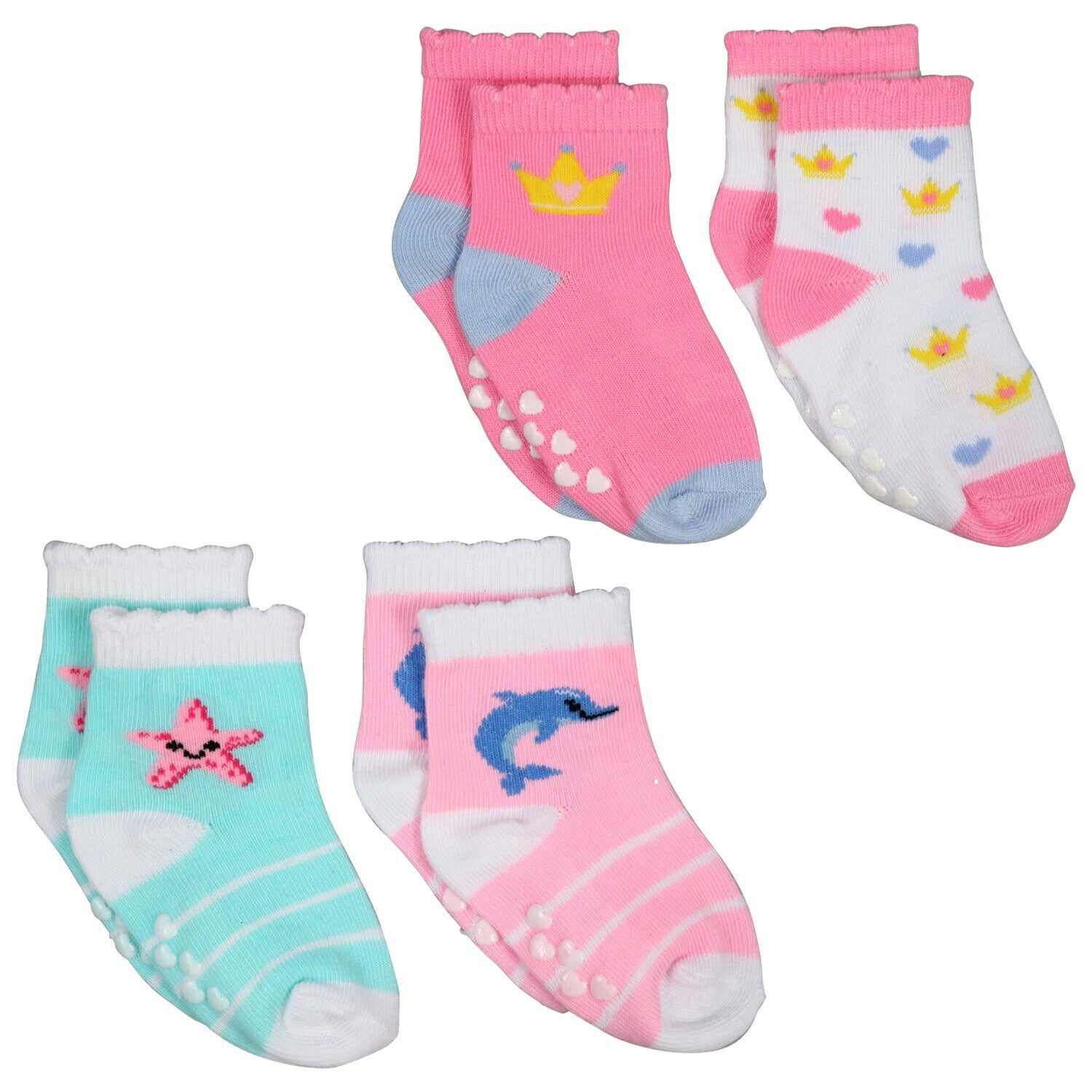 Angel of Mine Kids' Fashion Ankle Socks, 2 Pair Packs (Pack of 36)