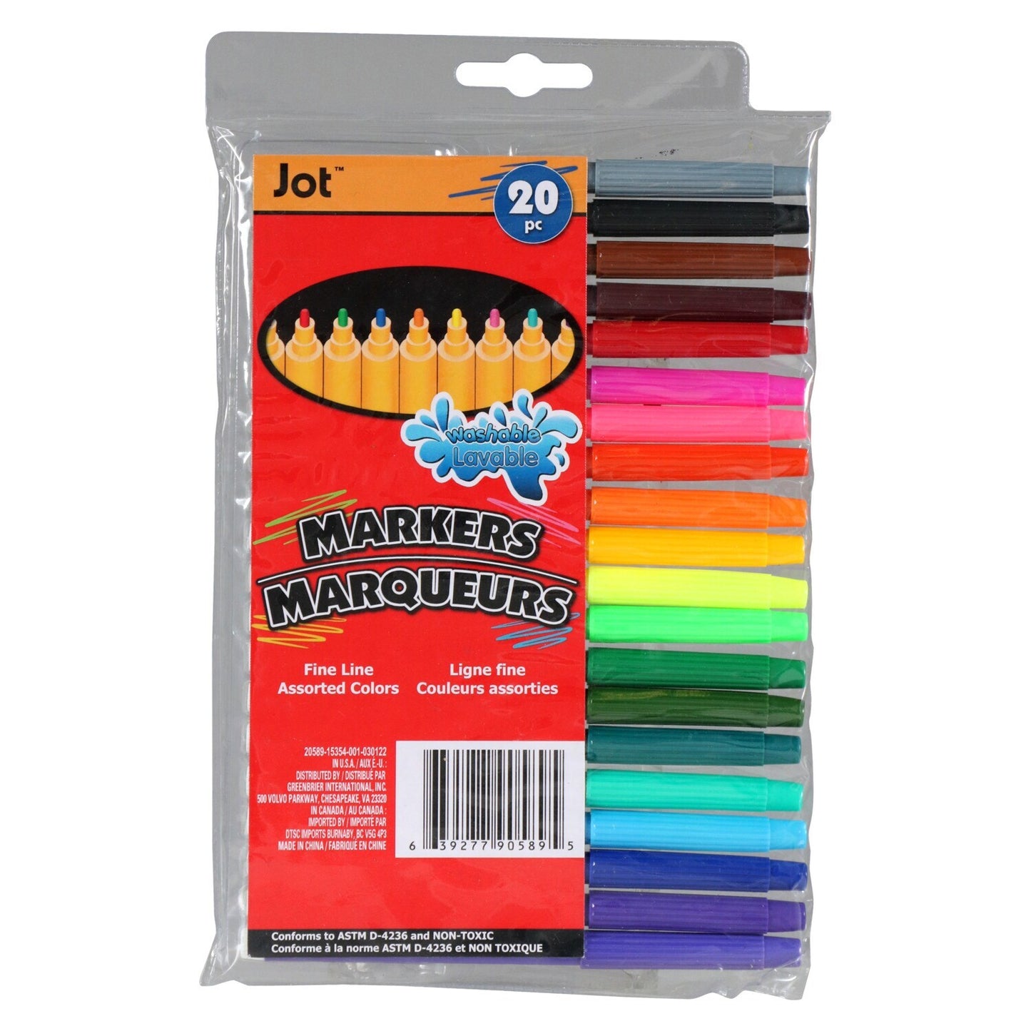 Jot Washable Fineline Markers, 20-ct. Packs (Pack of 4)