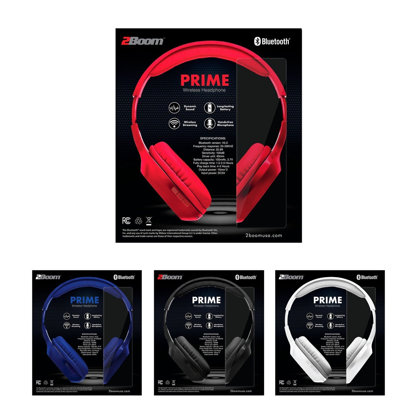2Boom(TM) Bluetooth(R) Prime Wireless Headphones (Pack of 12)