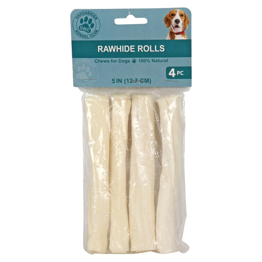 Greenbrier Kennel Club Rawhide Rolls, 5-in. (Pack of 24)