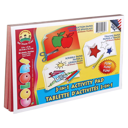 Tree House Kids Colors 3-in-1 Activity Pads, 90 Sheets (Pack of 6)