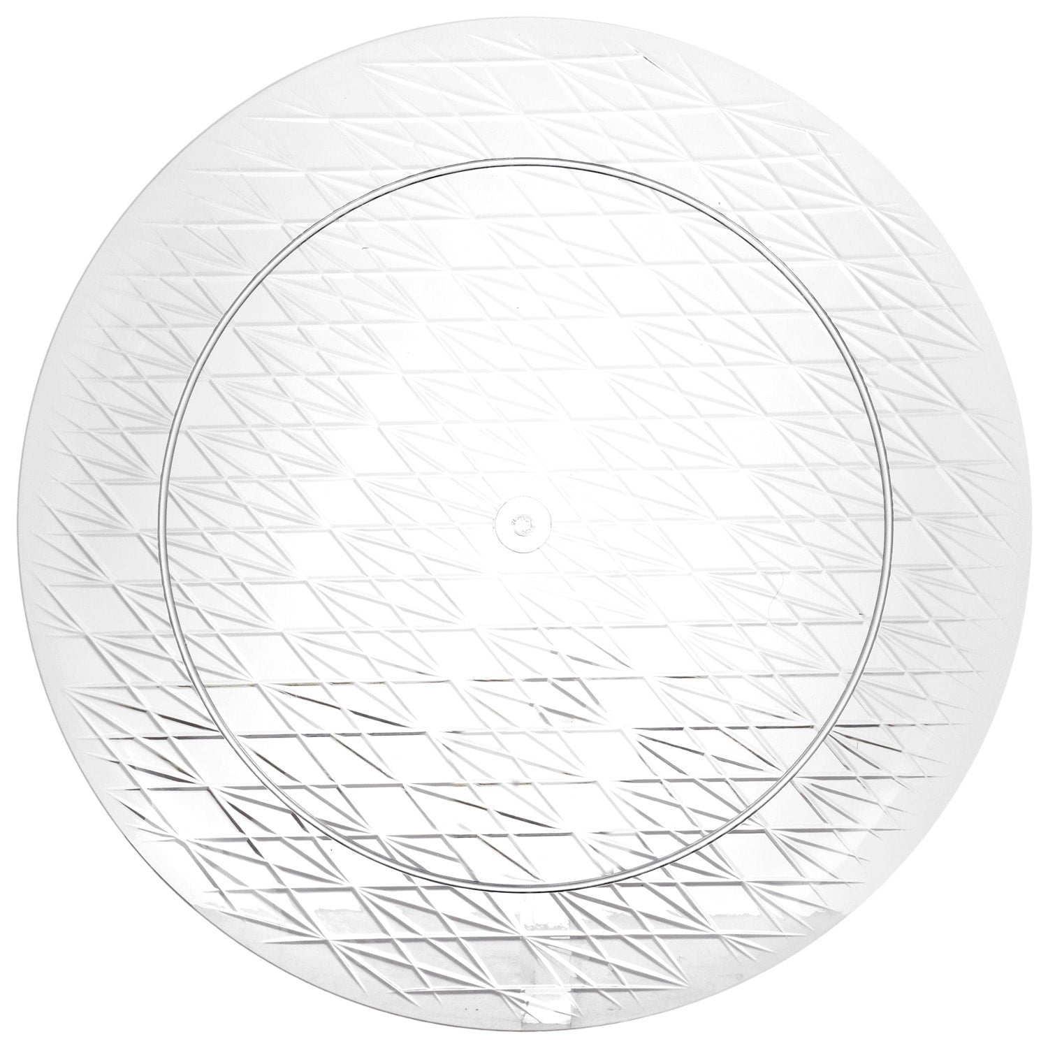 Large Round Crystal-Cut Plastic Trays, 14 in. (Pack of 4)