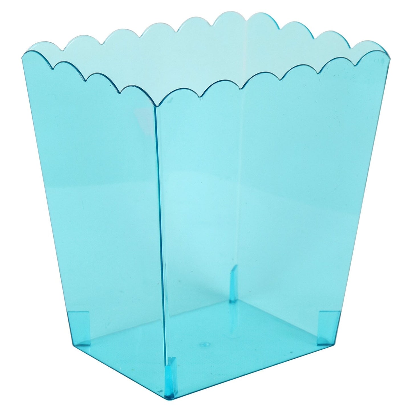 Light Blue Scalloped Plastic Buckets, 5.625x4.5x6-in. (Pack of 24)