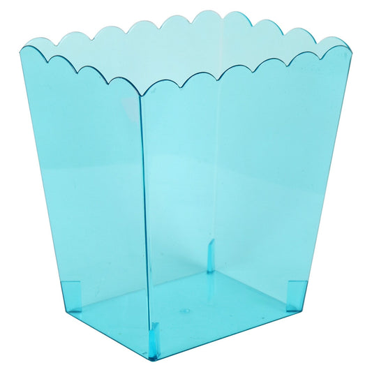 Light Blue Scalloped Plastic Buckets, 5.625x4.5x6-in. (Pack of 24)