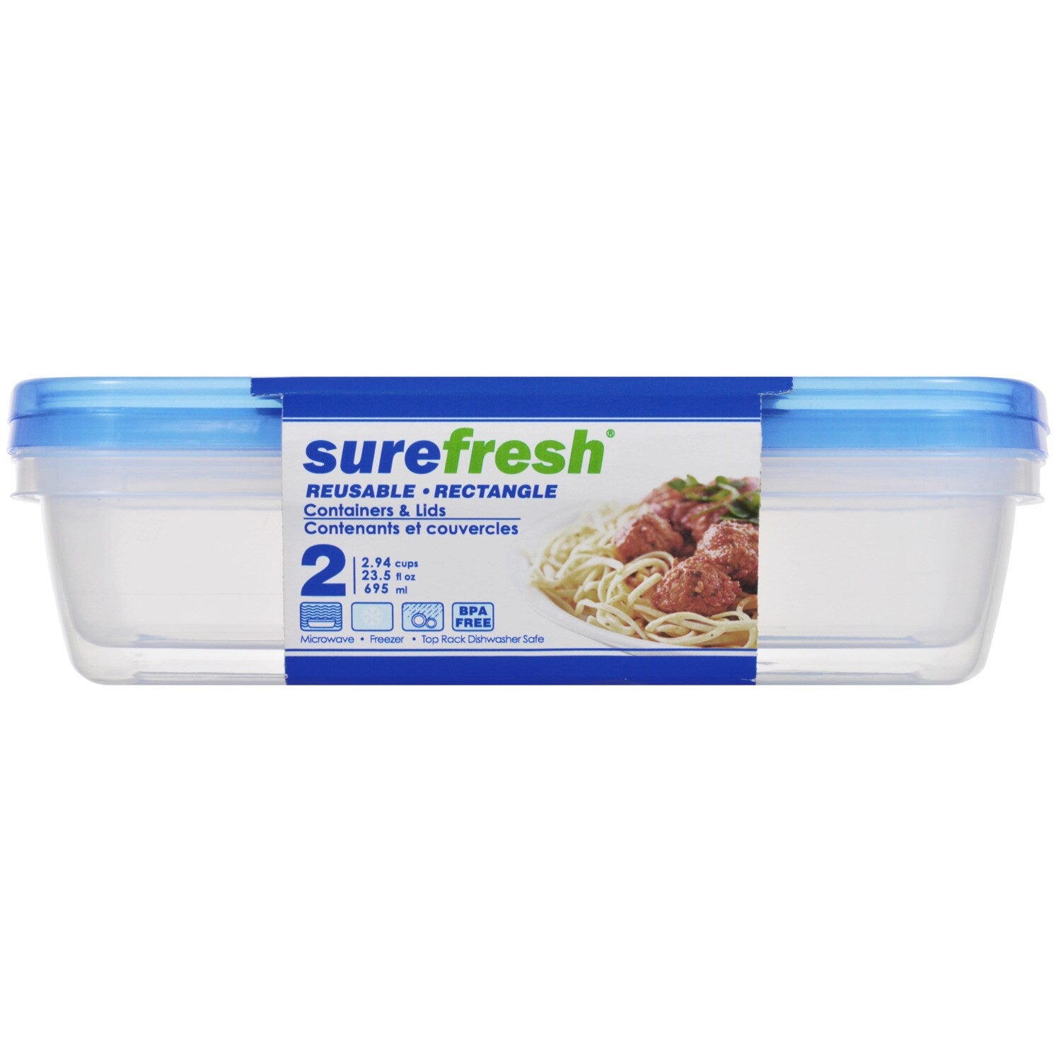 Rectangular Container with Lids, 2-ct. Packs (Pack of 24)