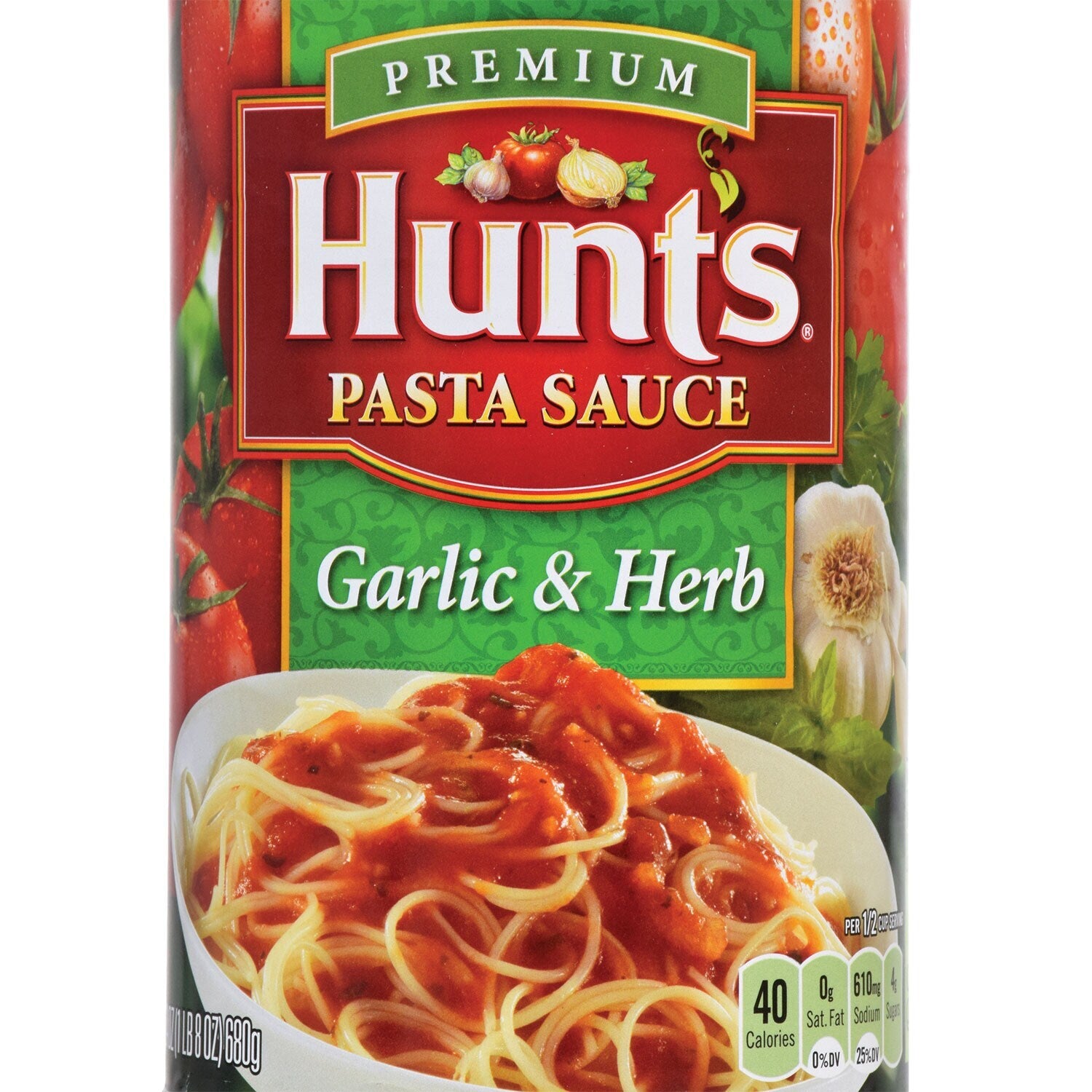 Hunt's Premium Garlic & Herb Pasta Sauce, 24 oz Cans (Pack of 12)