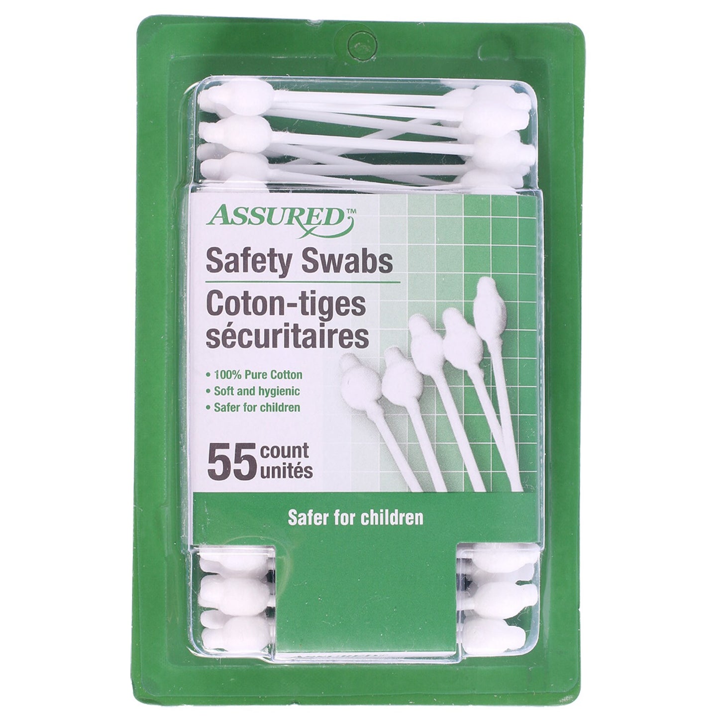Assured Cotton Safety Swabs, 55-ct. Packs (Pack of 24)