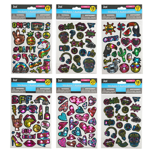 Jot Hand Made Holographic Stickers, 24-ct. Packs (Pack of 36)