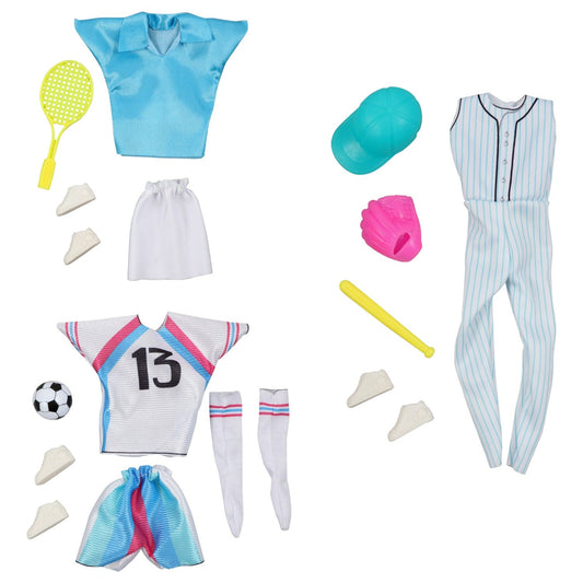 Fashion Doll Summer Sports Themed Clothes and Accessory Sets, 11-in. (Pack 36)