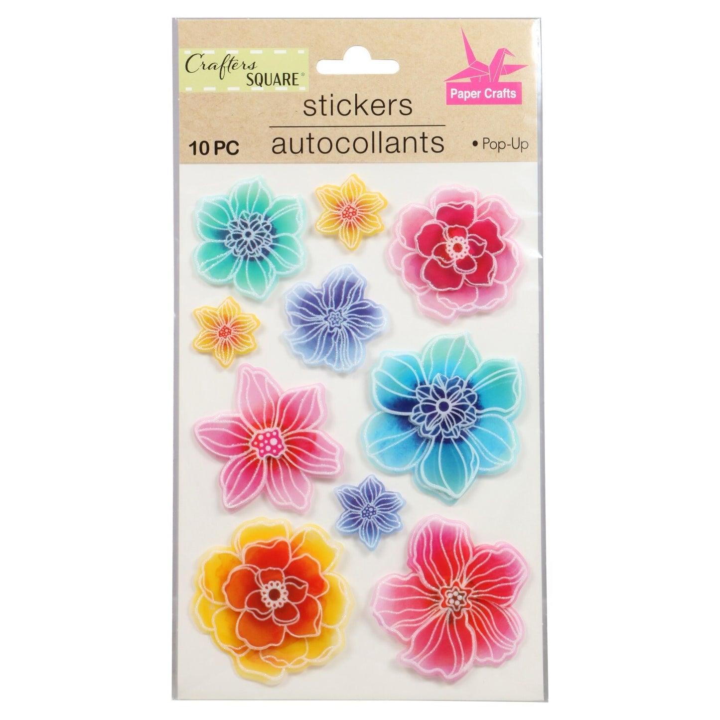 Crafter's Square Spring 3D Pop-up Stickers (Pack of 36)