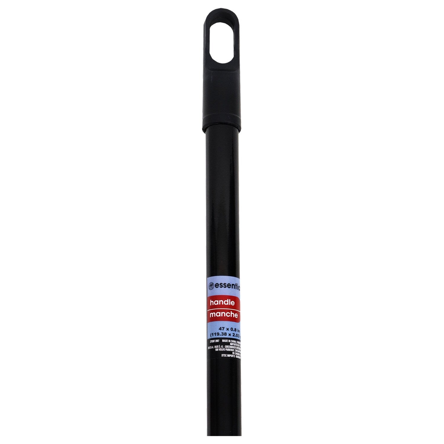 Essentials Black Plastic Broom Handles, 47.25 in. (Pack of 24)