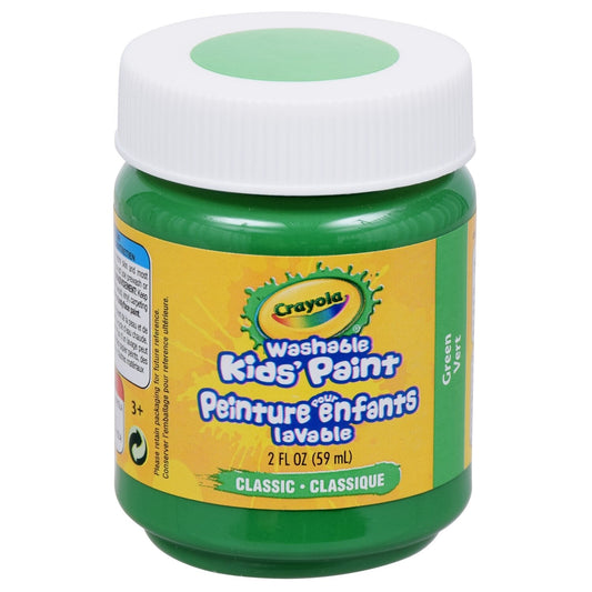 Crayola Washable Kids Green Paint, 2 fl.oz. Containers (Pack of 12)