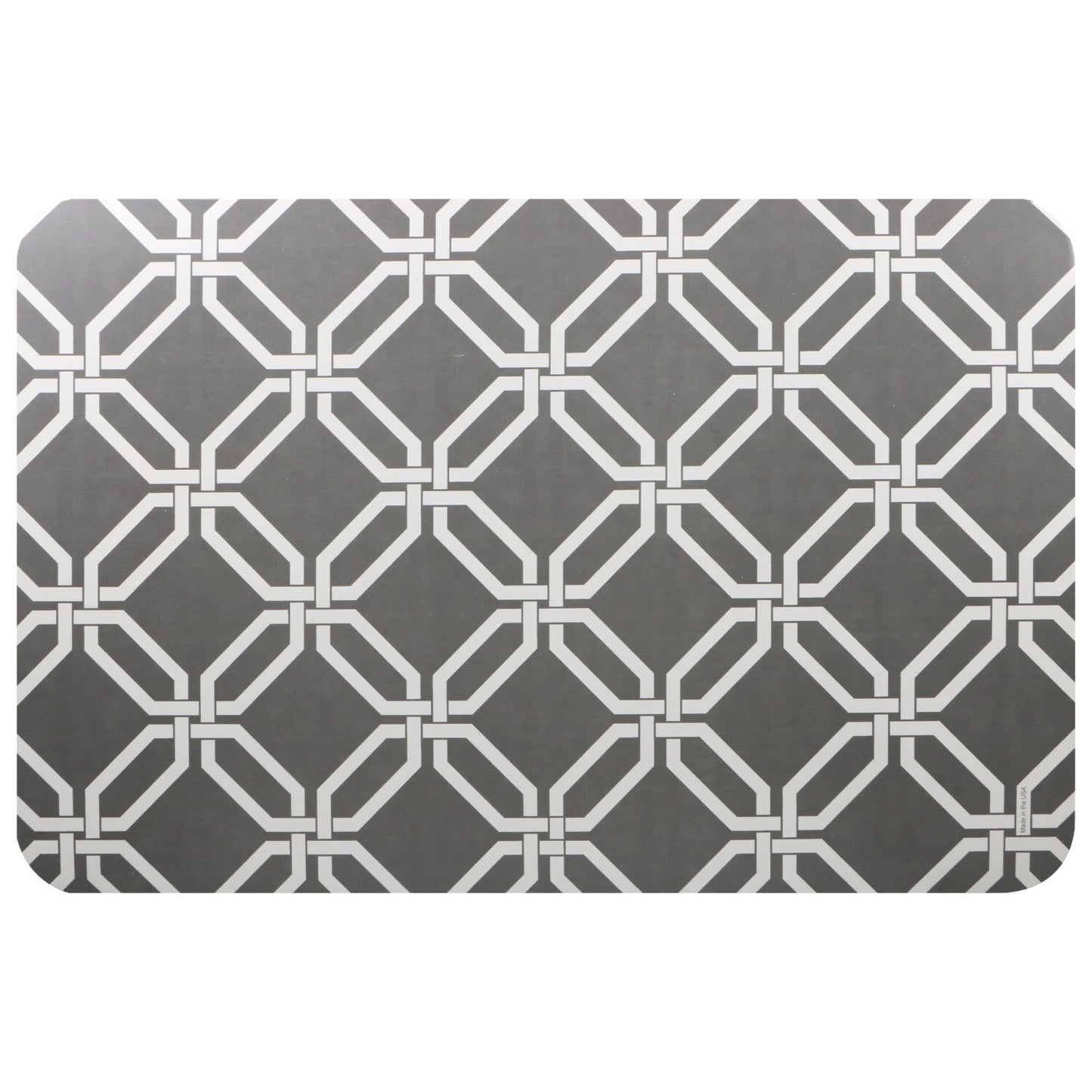 Gray Lattice-Pattern Vinyl Placemats, 17x11.25-in. (Pack of 18)