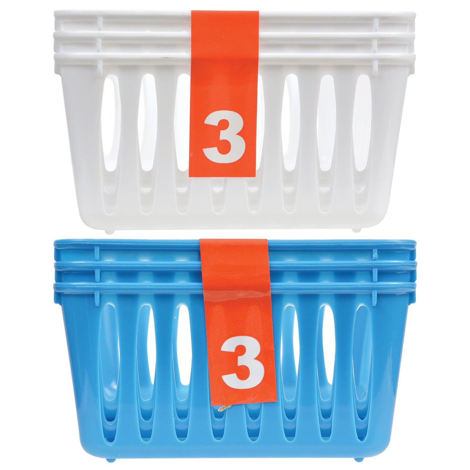 Small Rectangular Slotted Plastic Baskets, 3-ct. Packs (Pack of 24)