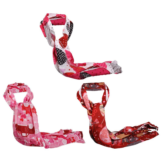 Valentine's Day Printed Scarves, 63x13.75 in. (Pack of 24)