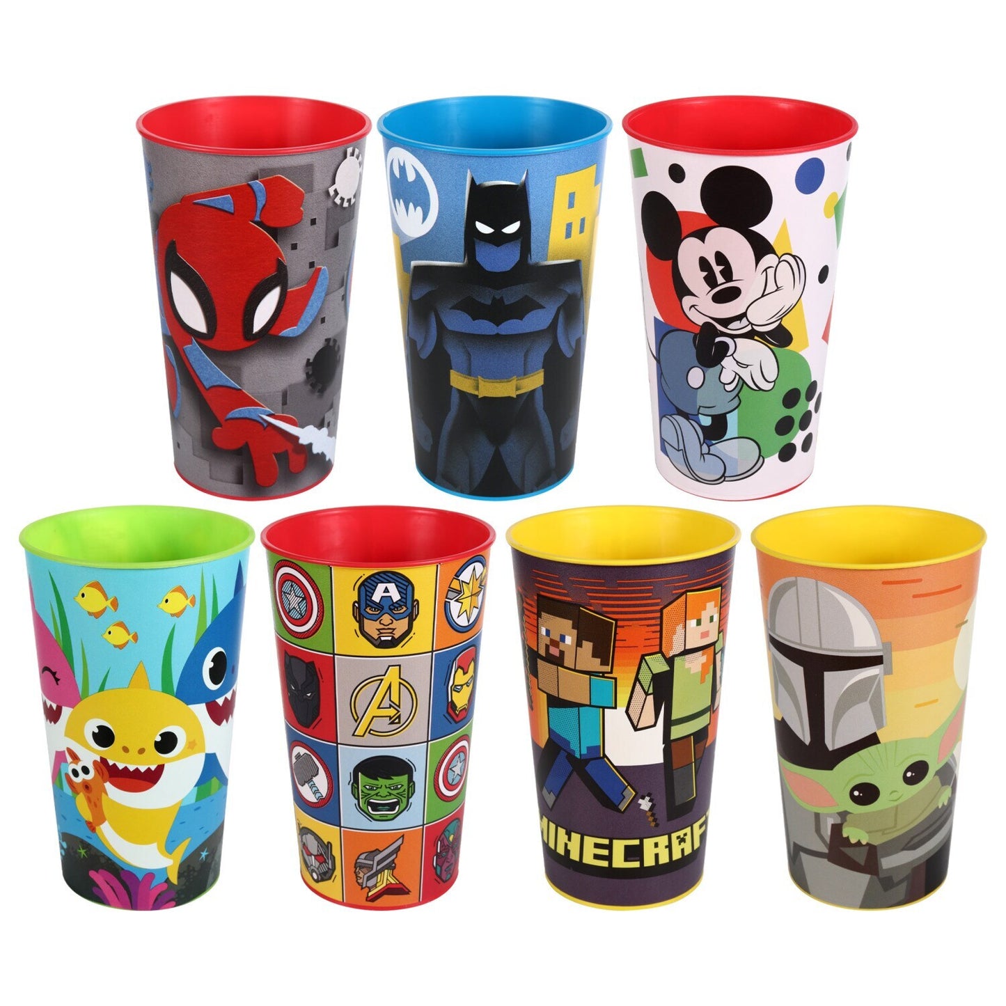 Five Assorted Licensed Character Cups, 22 oz. (Pack of 48)