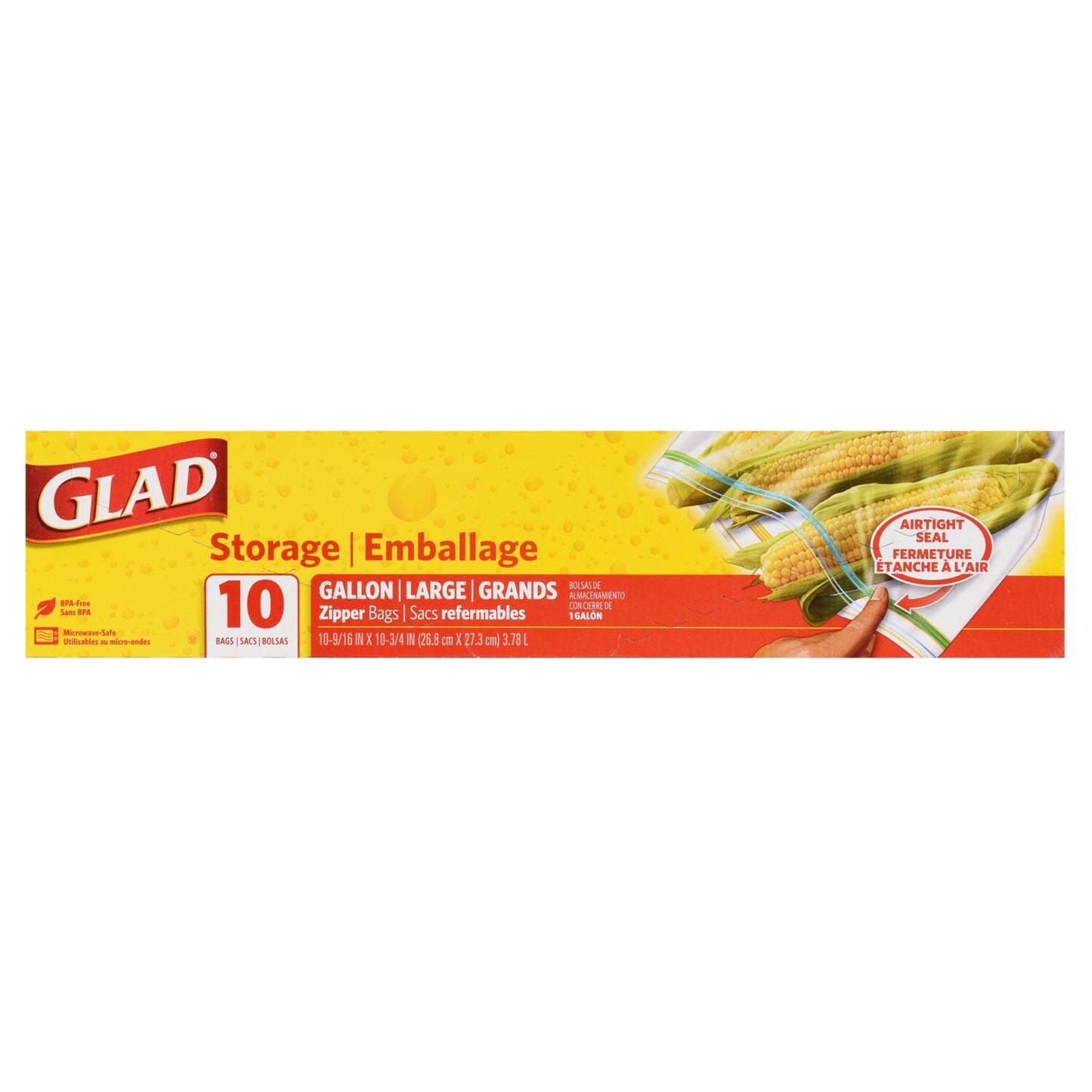 Glad Zipper Seal 1-Gallon Storage Bags, 10-ct. Packs (Pack of 20)