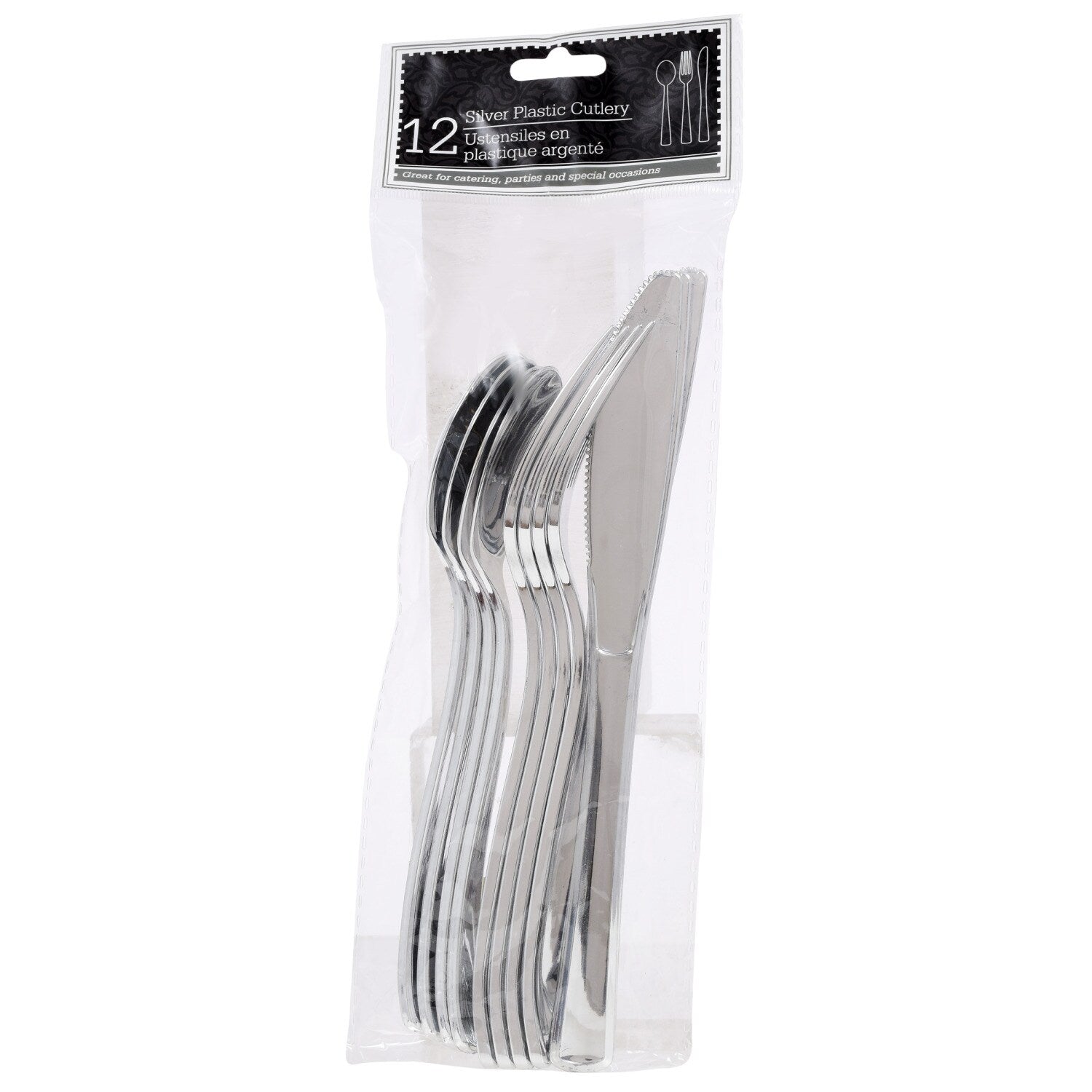 Silver Plastic Utensils, 12-ct. Packs (Pack of 36)