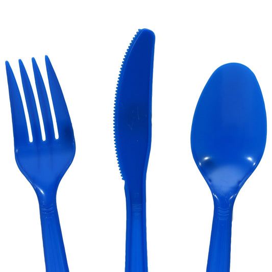Blue Plastic Utensils, 48 ct. Bags (Pack of 24)