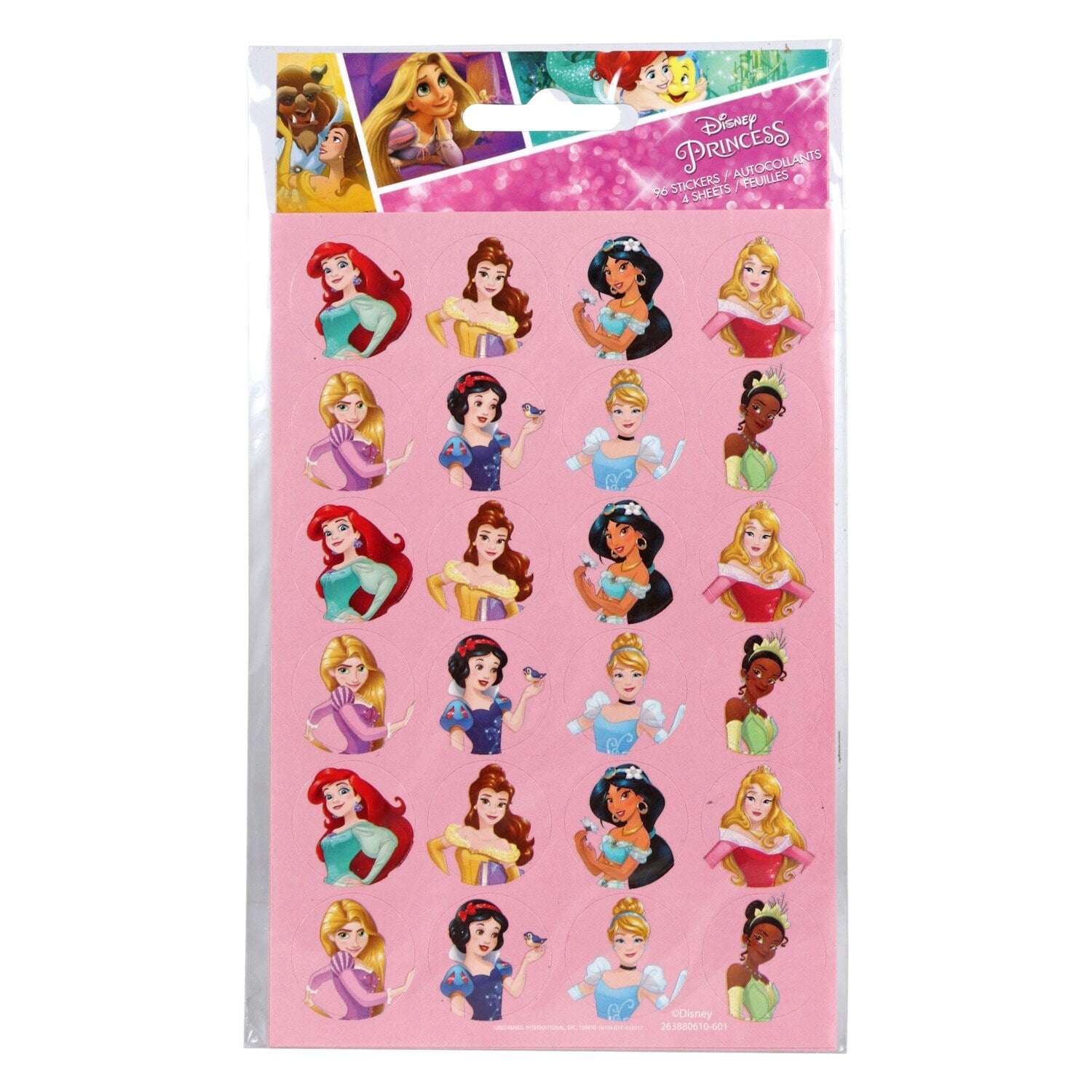 Disney Princesses Sticker Sheets, 4-ct. Packs (Pack of 24)