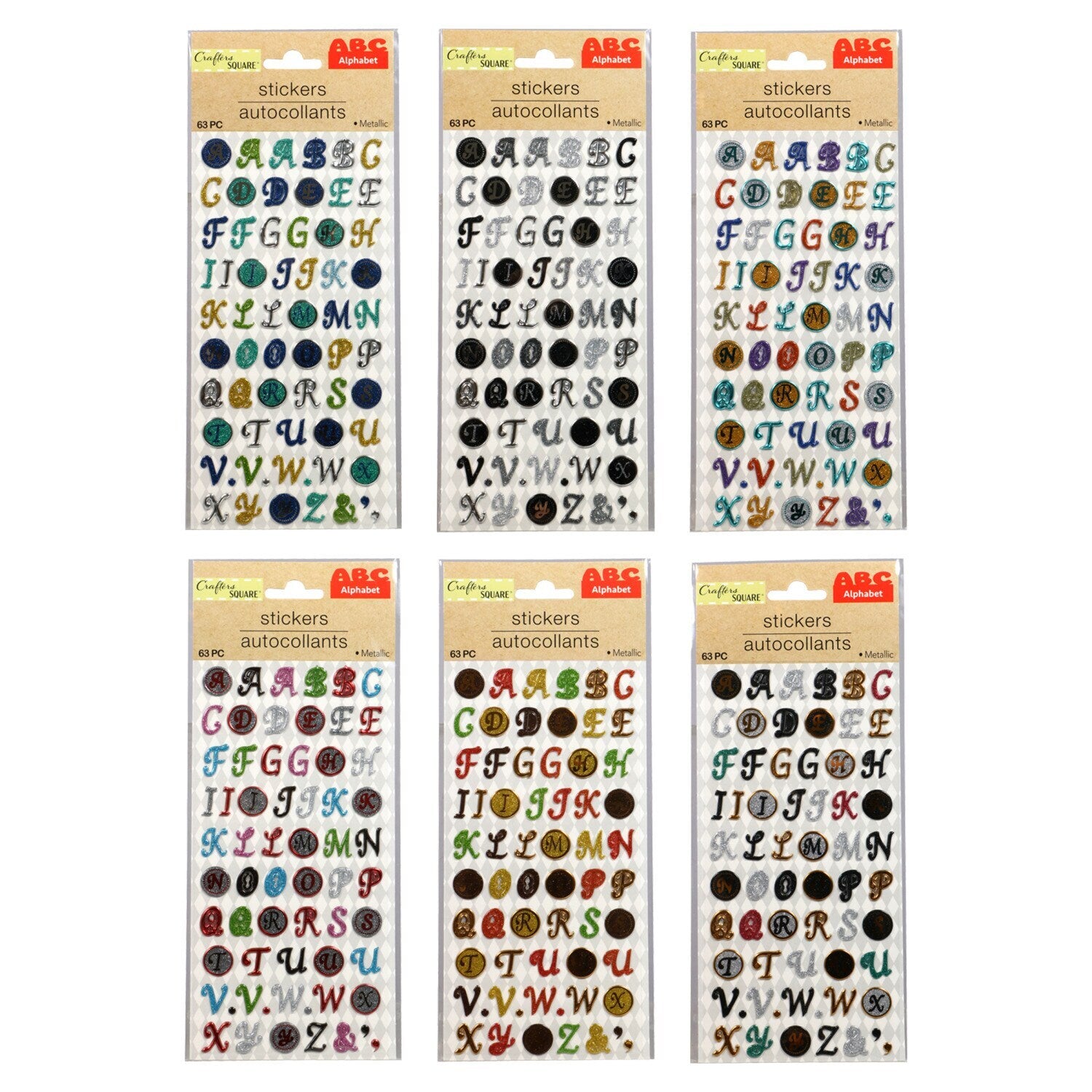 Crafter's Square Metallic Puffy Alphabet Stickers (Pack of 36)