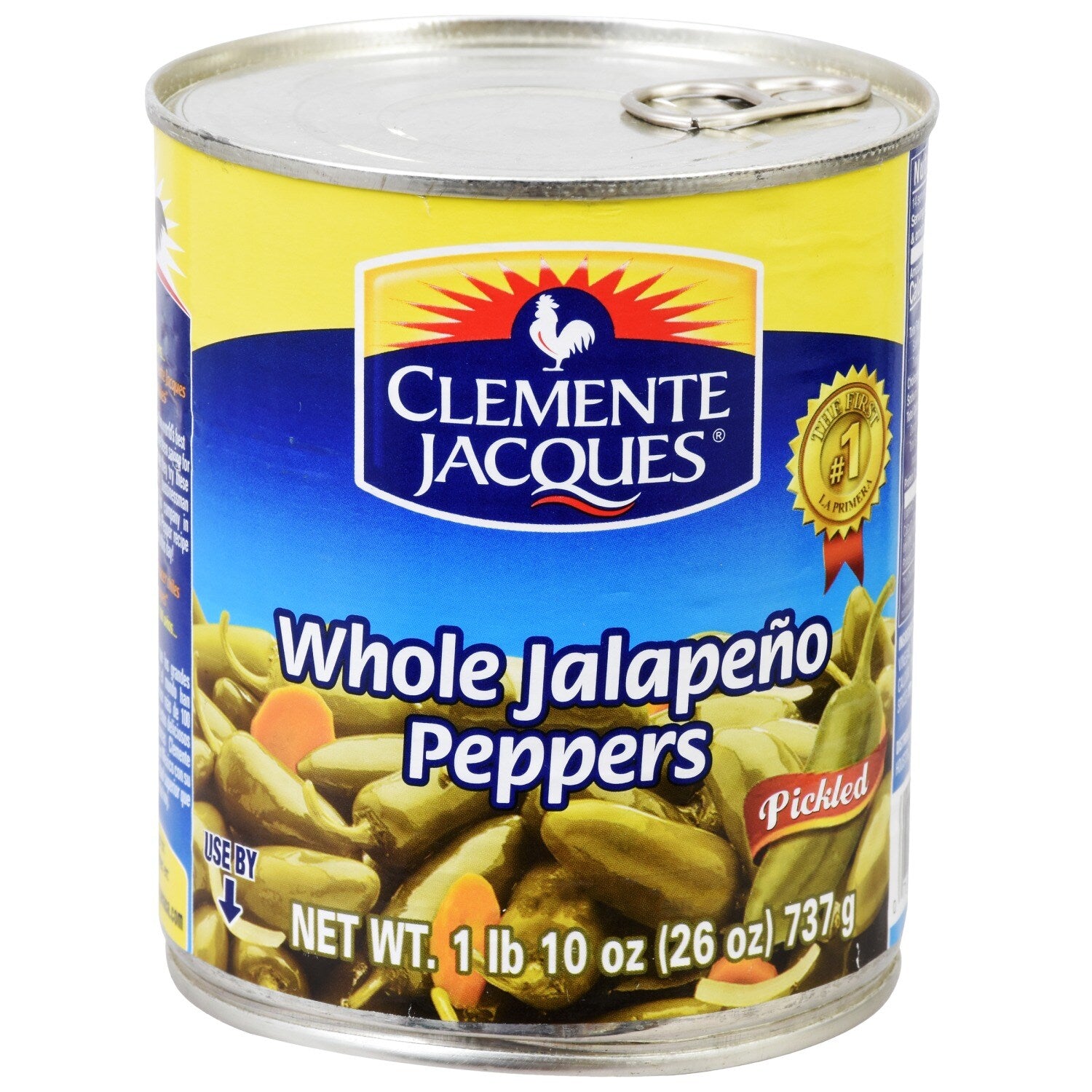 Clemente Jacques Pickled Whole Jalapenos, 26 oz. Cans (Pack of 12)