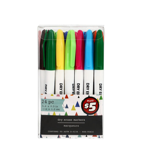 Colorful Fine-Tipped Dry Erase Markers, 24-ct. (Pack of 12)