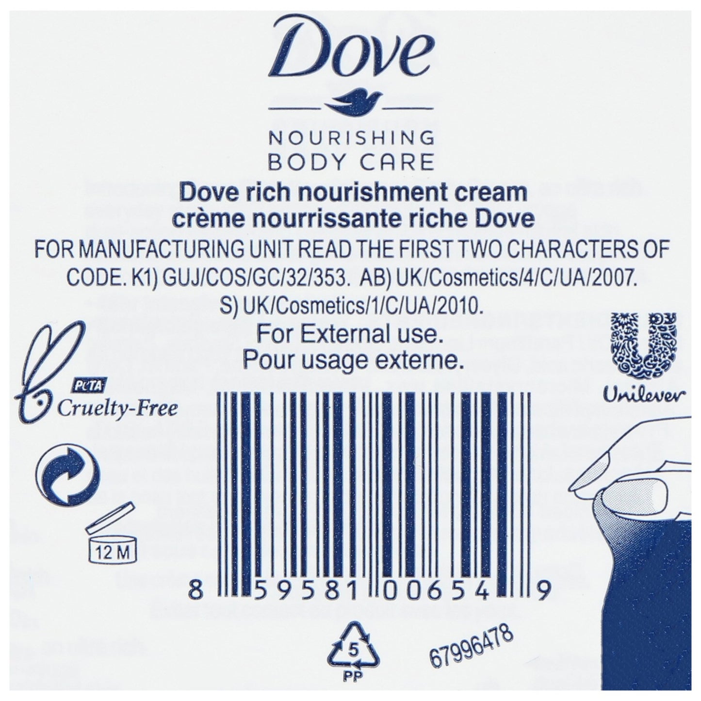 Dove Nourishing Care Intensive-Cream (Pack of 4)
