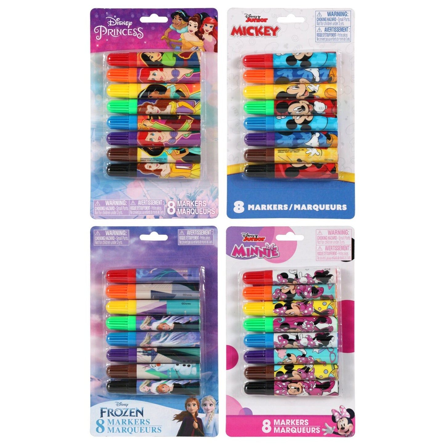 Licensed Character Mini Marker Sets, 8-ct. Packs (Pack of 24)