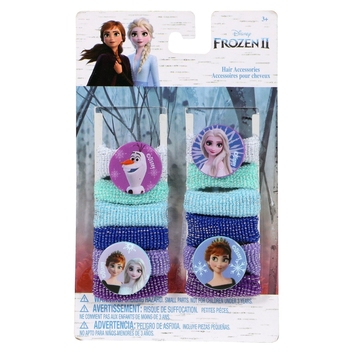 Disney Frozen II Children's Fabric Hair Ties, 12-ct. Packs (Pack of 12)
