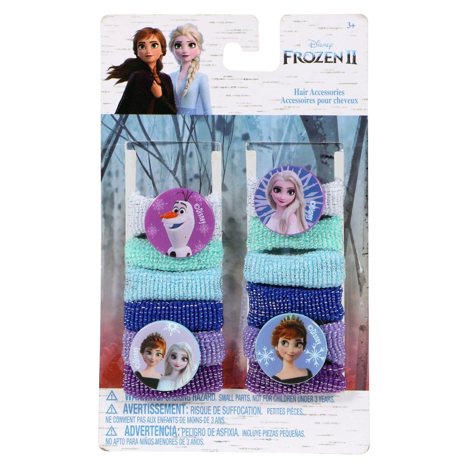 Disney Frozen II Children's Fabric Hair Ties, 12-ct. Packs (Pack of 12)