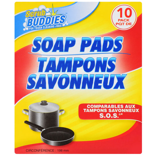 Scrub Buddies Steel Wool Soap Pads, 10-ct. Boxes (Pack of 24)
