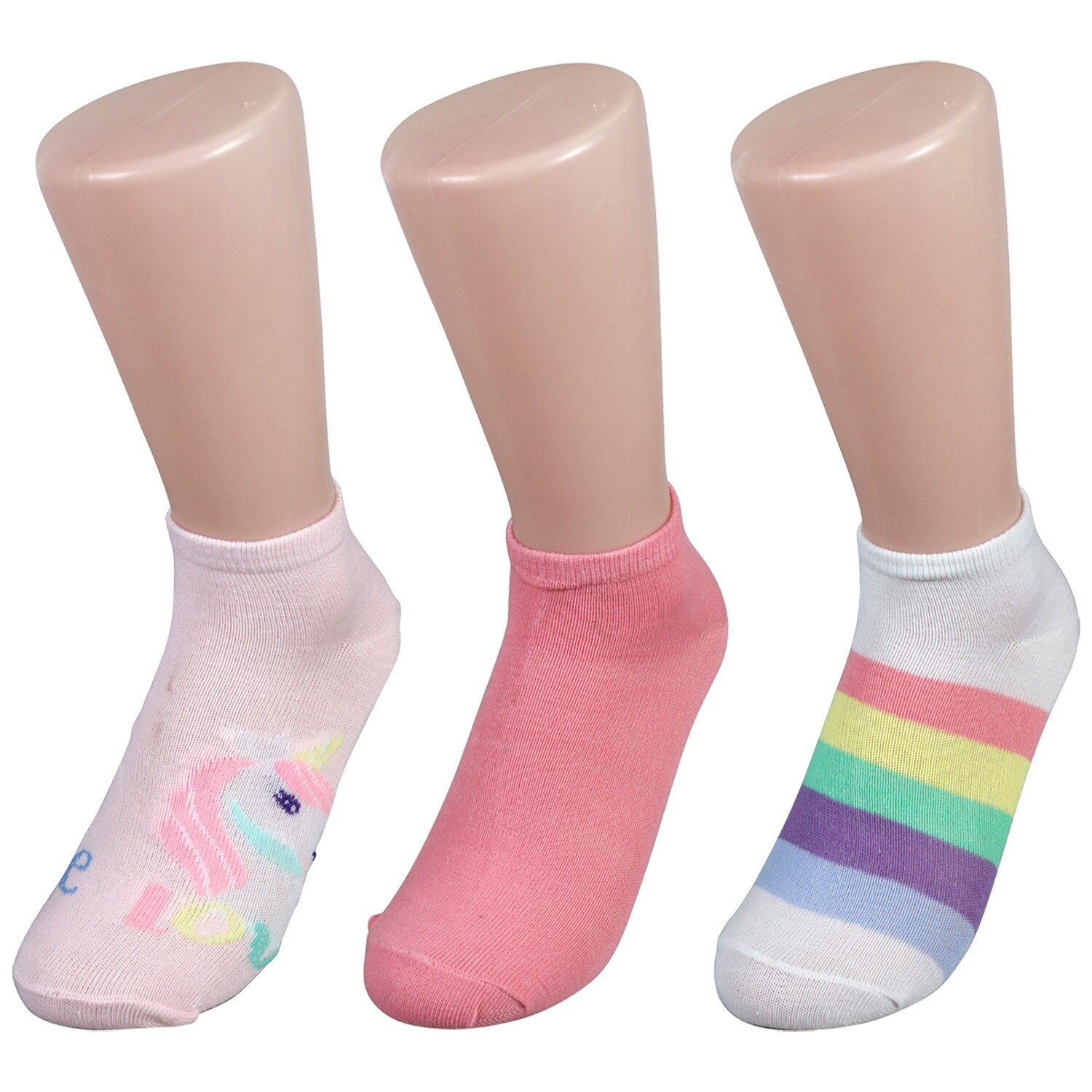 Juncture Kids Fashion No-Show Socks, 3 Pair Packs (Pack of 48)