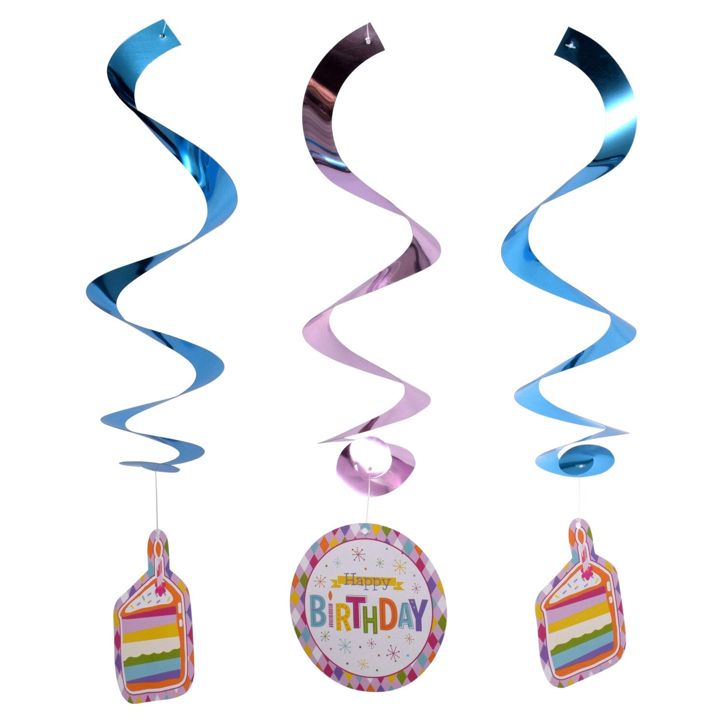Happy Birthday Diamond Party Hanging Swirl Decorations, 3-ct. Packs (Pack of 36)