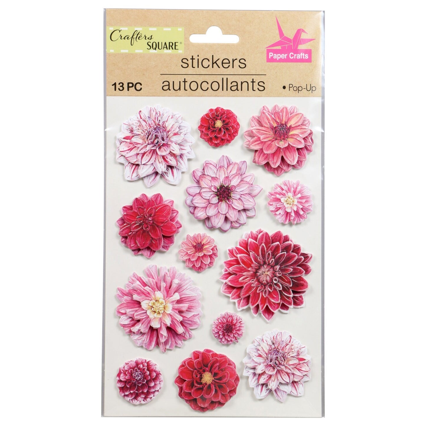 Crafter's Square Handmade Floral Embellishment Stickers (Pack of 36)