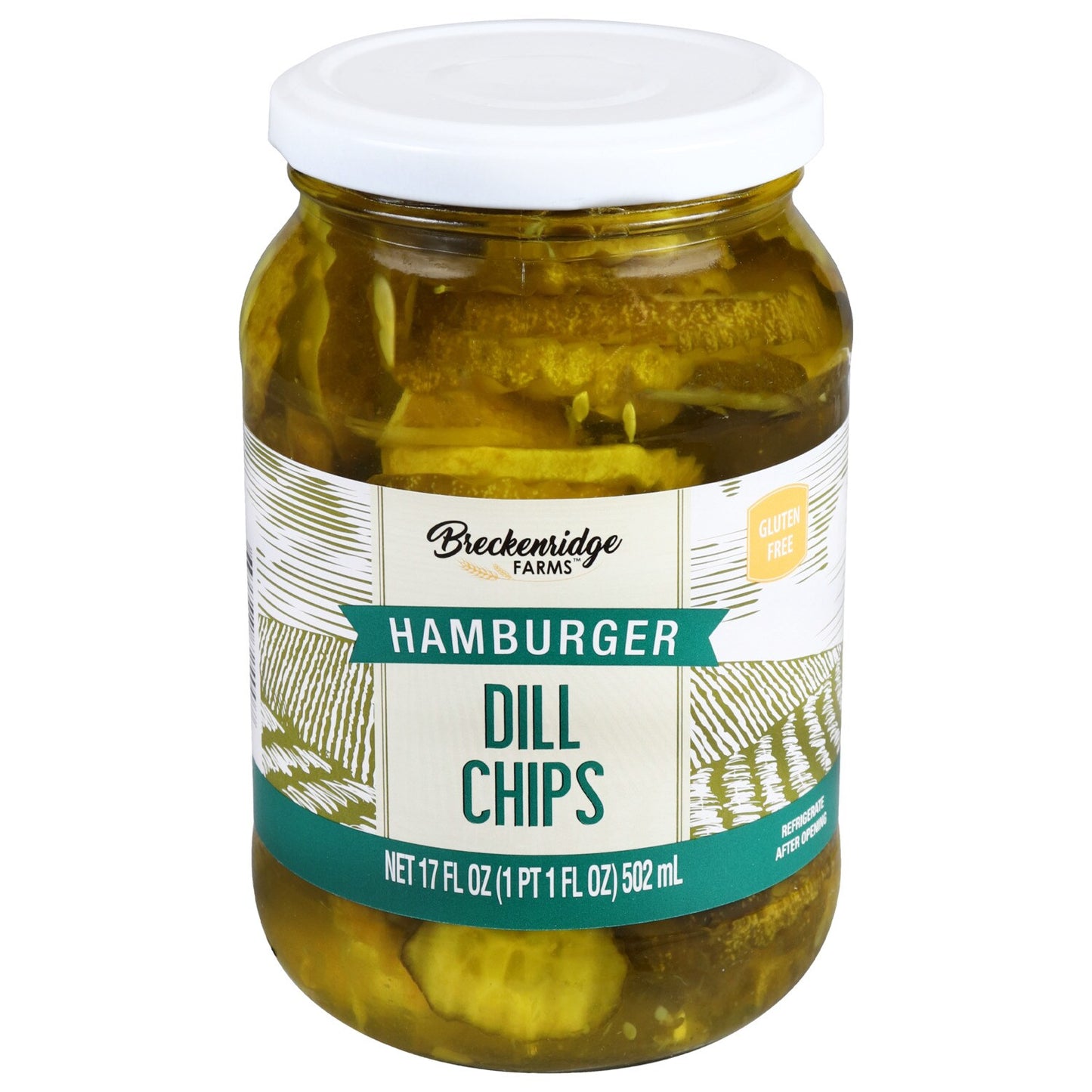 Breckenridge Farms Hamburger Dill Pickle Chips, 17 oz. (Pack of 12)