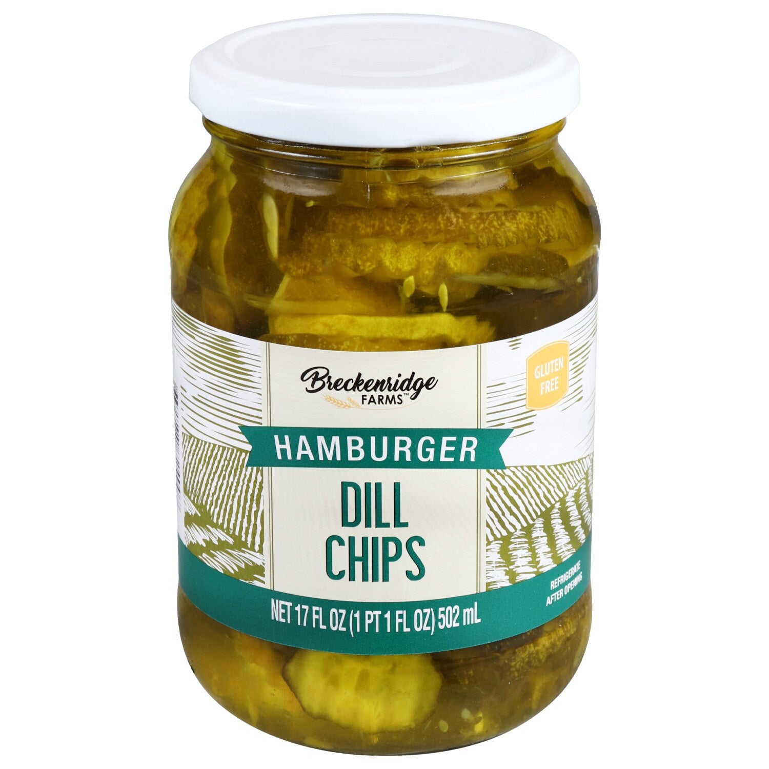 Breckenridge Farms Hamburger Dill Pickle Chips, 17 oz. (Pack of 12)