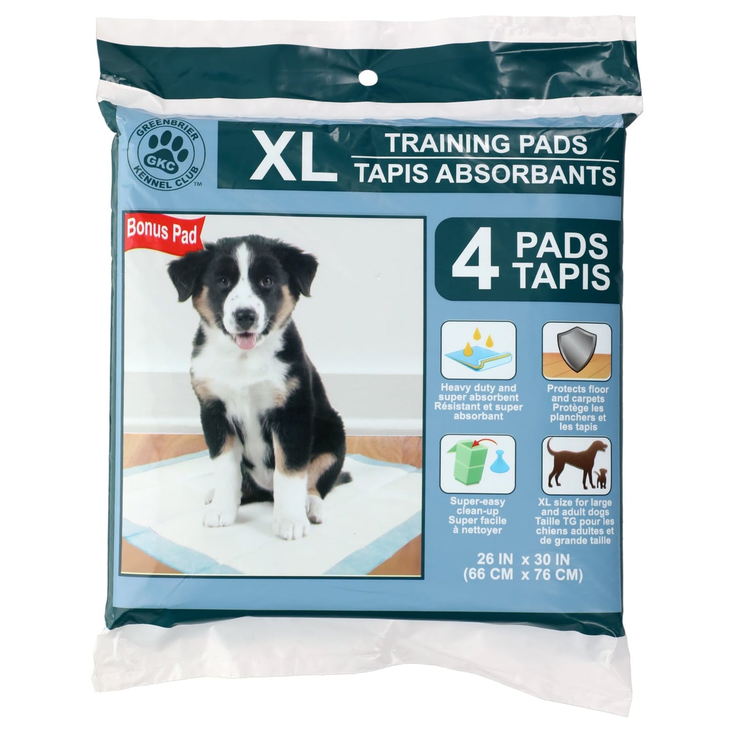 Greenbrier Kennel Club XL Heavy Duty Pet Training Pads, 3-ct. Packs (Pack of 24)