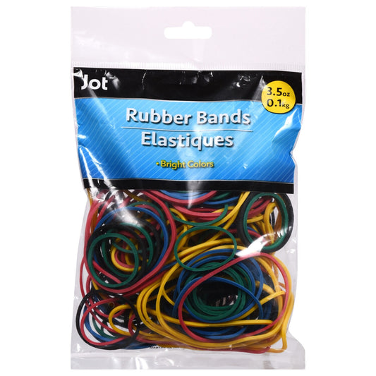 Jot Bright Rubber Bands, 3.5 oz. Bags (Pack of 48)