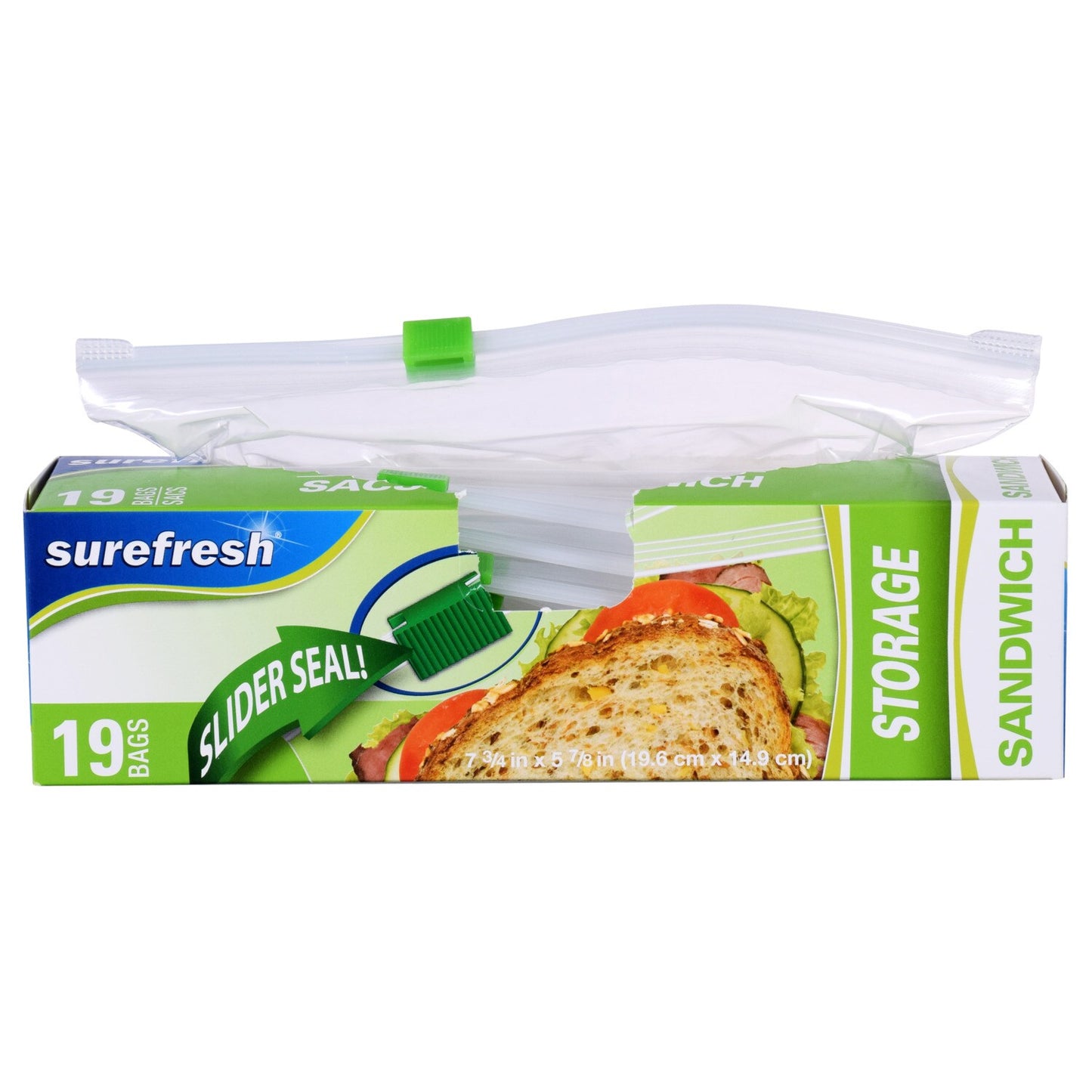 Sure Fresh Slider Zipper Seal Sandwich Bags, 19-ct. Boxes (Pack of 36)