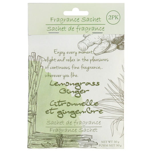 Lemongrass and Ginger Scented Fragrance Sachets, 2-ct. Packs (Pack of 14)