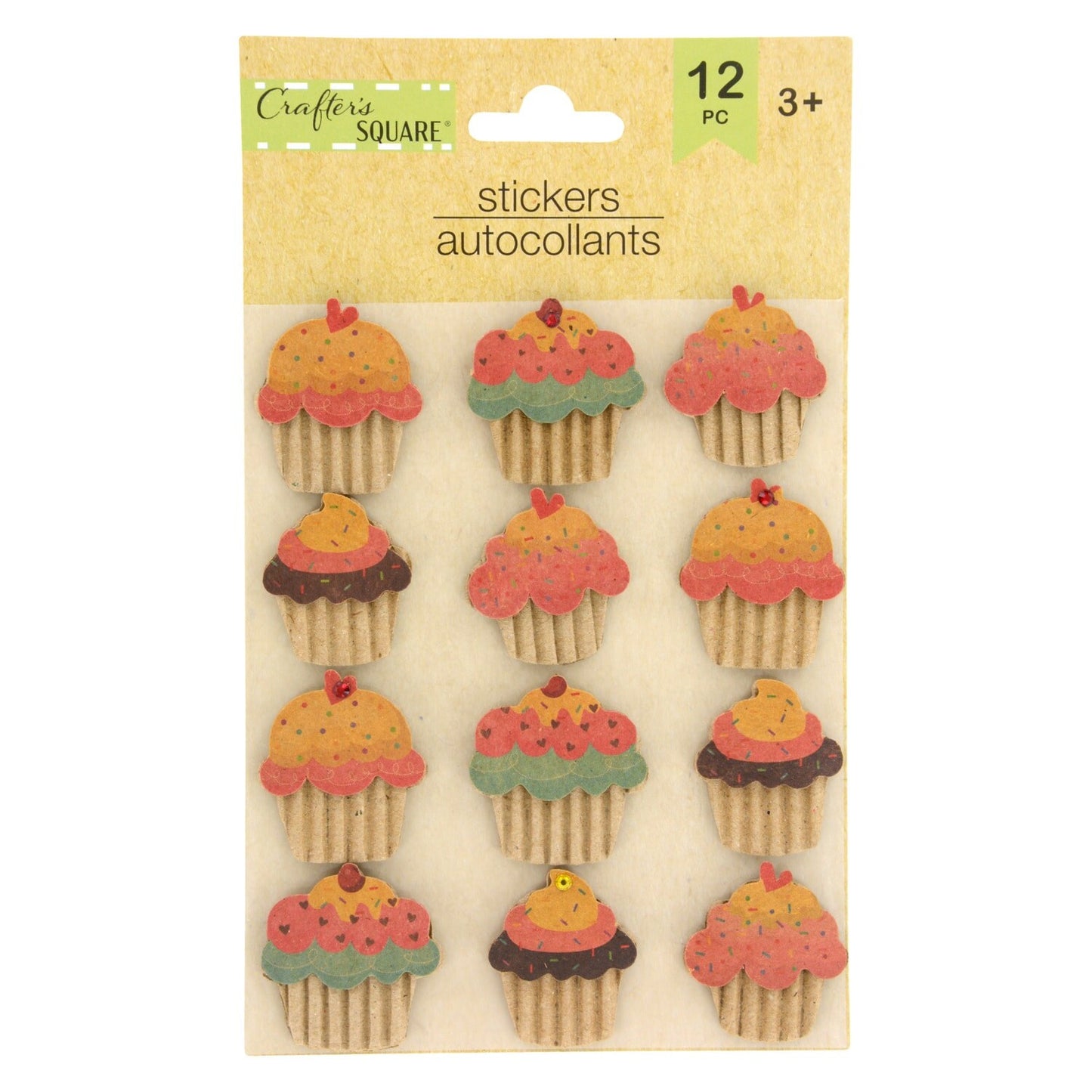 Crafter's Square Corrugated Kraft Stickers (Pack of 36)
