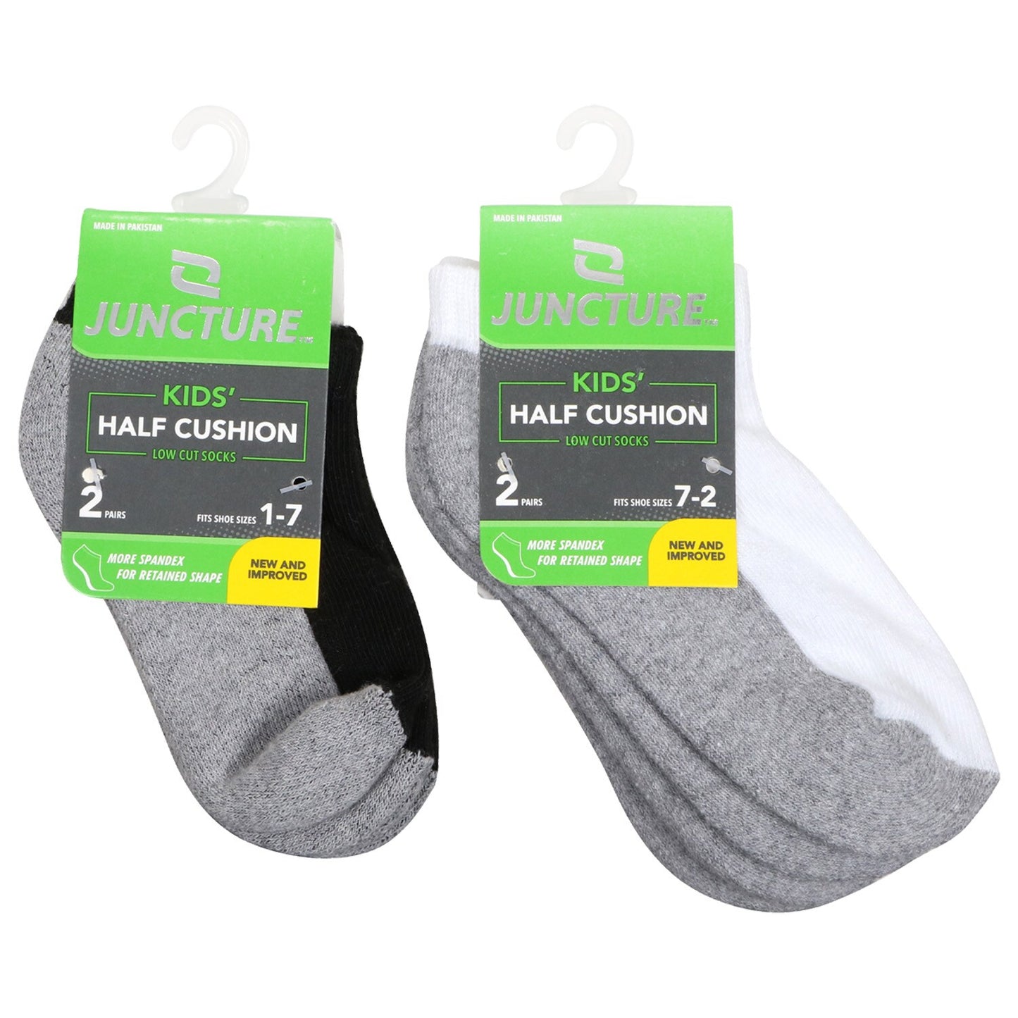 Juncture Kids 1/2 Cushion Lowcut Socks, 2-Pair Packs (Pack of 36)